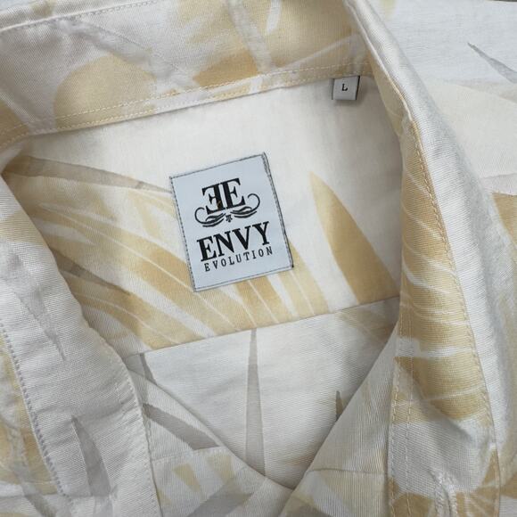 NWT Envy Evolution Mens Long Sleeve Casual Button-Up Shirt L Palm Print Tropical - Picture 10 of 12